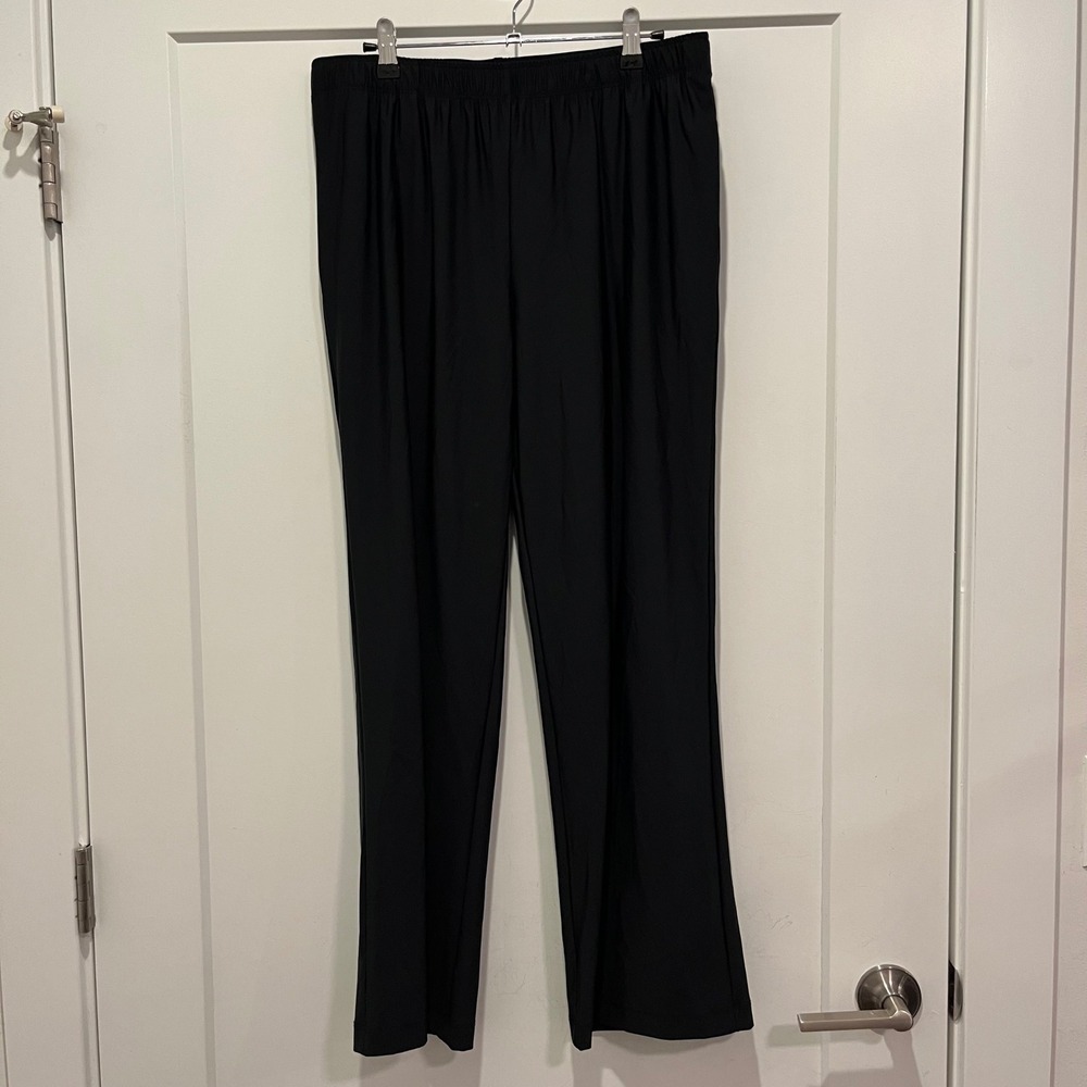 IC Collection Black Straight Leg Elastic Waist Pull On Pants 4411TP Size L